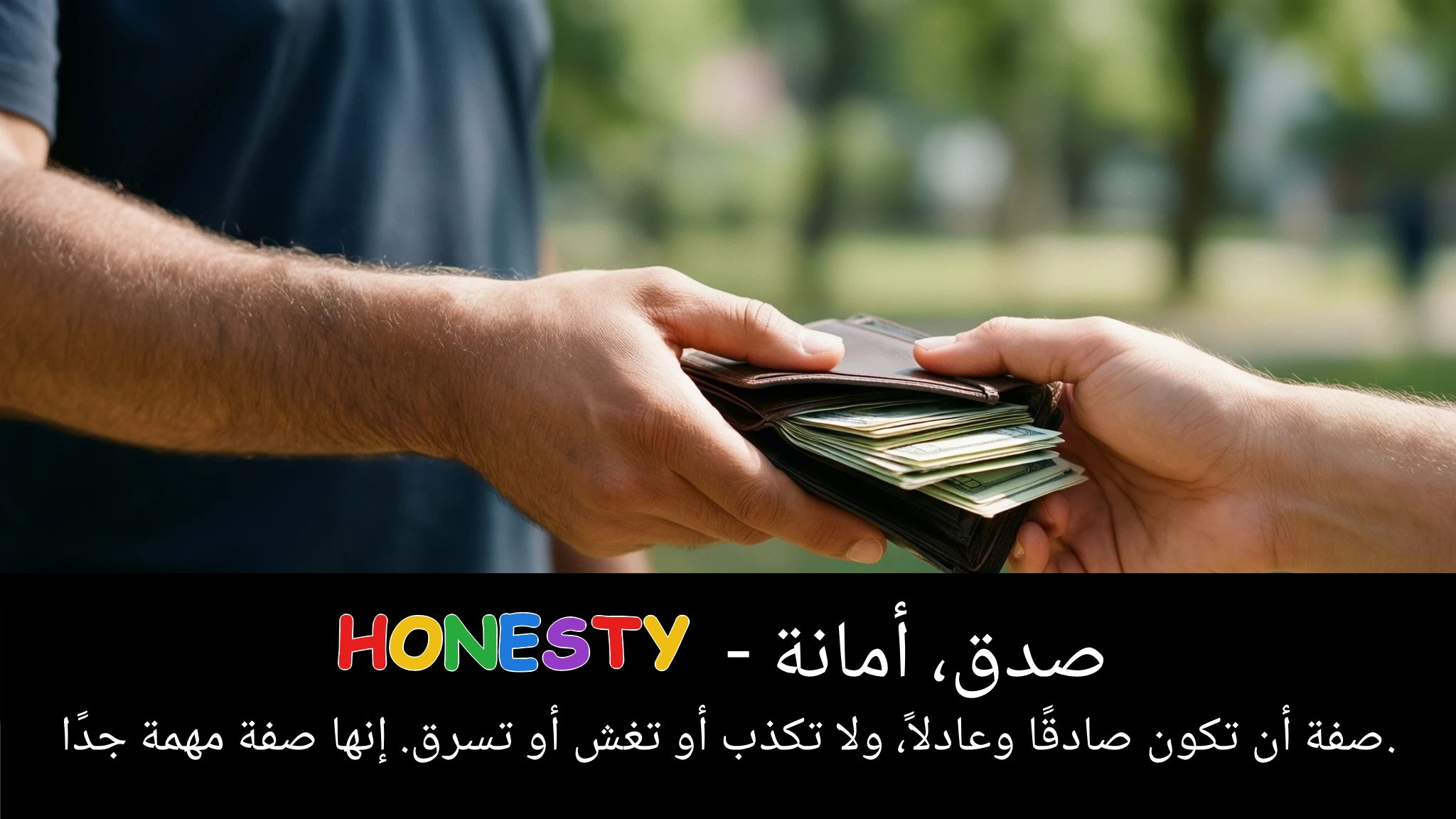 Arabic Illustration for honesty